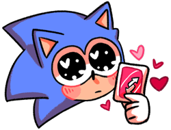 Size: 2048x1558 | Tagged: safe, artist:candycatstuffs, sonic the hedgehog, blushing, cute, emoji, frown, head only, heart, holding something, simple background, solo, sonabetes, transparent background, uno, uno reverse card