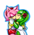 Size: 3248x3288 | Tagged: safe, artist:amortem-kun, amy rose, cosmo the seedrian, 2015, amy x cosmo, blushing, duo, eyes closed, holding each other, lesbian, outline, shipping, simple background, transparent background