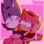 Size: 540x540 | Tagged: safe, artist:head---ache, amy rose, blaze the cat, cat, hedgehog, 2023, amy x blaze, amy's halterneck dress, blaze's tailcoat, blushing, chocolate box, clothes, cute, dress, female, females only, hugging from behind, lesbian, shipping