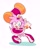 Size: 1870x2338 | Tagged: safe, artist:curryswirl, amy rose, hedgehog, amybetes, blushing, cute, dress, hammer, holding something, looking at viewer, one fang, piko piko hammer, shadow (lighting), simple background, solo, white background, wink