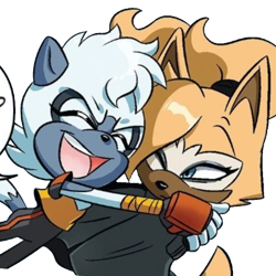 Size: 2048x2048 | Tagged: safe, editor:taeko, tangle the lemur, whisper the wolf, duo, edit, hugging, lesbian, shipping, simple background, tangle x whisper, transparent background