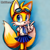 Size: 2048x2048 | Tagged: safe, ai art, artist:mobians.ai, miles "tails" prower, goggles, looking at viewer, pointing, prompter:taeko, schoolgirl outfit, skirt, smile, solo, standing, tie, trans female, transgender