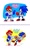 Size: 605x1024 | Tagged: safe, artist:kairy draws, sonic the hedgehog, hedgehog, human, crossover, english text, japanese text, karate, kicking, male, mario, simple background, sports