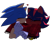 Size: 2048x1770 | Tagged: safe, artist:m9nwh0r3, shadow the hedgehog, sonic the hedgehog, blushing, bust, christmas, cute, duo, eyes closed, gay, heart, kiss on cheek, scarf, shadow x sonic, shadowbetes, sharing a scarf, shipping, simple background, sonabetes, transparent background