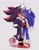 Size: 1383x1776 | Tagged: safe, artist:spacecolonie, shadow the hedgehog, sonic the hedgehog, 2018, beanbrows, blushing, cute, duo, eyes closed, gay, grey background, heart, hugging, kiss on cheek, shadow x sonic, shadowbetes, shipping, simple background, smile, sonabetes, standing