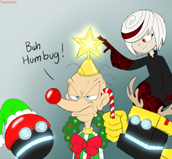 Size: 4700x4350 | Tagged: safe, artist:fartist2020, cubot, orbot, sage, snively robotnik, sonic frontiers, christmas