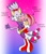 Size: 3152x3680 | Tagged: safe, artist:jalonso980, amy rose, blaze the cat, cat, hedgehog, 2024, alternate version, amy x blaze, amy's halterneck dress, bisexual pride, blaze's tailcoat, carrying them, cute, female, females only, lesbian, looking at viewer, mouth open, shipping, sparkles