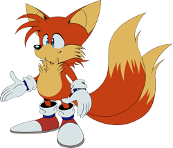 Size: 2048x1750 | Tagged: safe, artist:theteyoman, miles "tails" prower, 2024, looking offscreen, orange fur, simple background, smile, solo, standing, transparent background