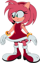 Size: 1216x1908 | Tagged: safe, artist:theteyoman, amy rose, 2024, amybetes, cute, looking offscreen, simple background, smile, solo, standing, transparent background