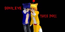 Size: 1290x638 | Tagged: safe, artist:mokathekiller, sonic the hedgehog, tails doll, oc, oc:sonic.exe, human, humanized