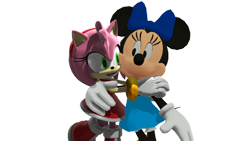 Size: 1192x670 | Tagged: safe, artist:sofisan08, amy rose, minnie mouse