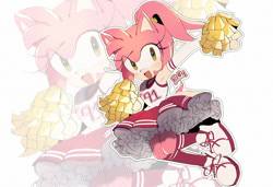 Size: 1600x1096 | Tagged: safe, artist:rellyia, amy rose, cheerleader outfit