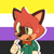 Size: 300x300 | Tagged: safe, artist:coderiderr, barry the quokka, edit, icon, nonbinary, nonbinary barry, nonbinary pride, pride, solo, solo nonbinary