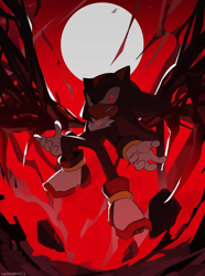 Size: 736x990 | Tagged: safe, artist:roastedgarlics2, shadow the hedgehog, sonic x shadow generations, solo, wings