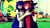 Size: 1024x576 | Tagged: safe, artist:okarutommd, shadow the hedgehog, sonic the hedgehog, human, 3d, humanized, mmd