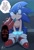 Size: 1693x2480 | Tagged: safe, artist:kosafordraw, sonic the hedgehog, zavok, sonic forces, 2023, digital static, disembodied hand, english text, illusion, sitting, sweatdrop, text, thought bubble