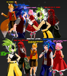 Size: 843x948 | Tagged: safe, artist:notpc98fan, amy rose, knuckles the echidna, miles "tails" prower, sonic the hedgehog, surge the tenrec, human, humanized, mmd