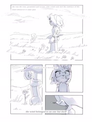 Size: 1536x2048 | Tagged: safe, artist:safetyaccount22, amy rose, sonic the hedgehog, amy x sonic, comic, crying, duo, flower, monochrome, outdoors, rose, shipping, straight