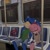 Size: 1000x1000 | Tagged: safe, artist:safetyaccount22, amy rose, sonic the hedgehog, hedgehog, alternate outfit, duo, female, graffiti, male, photographic background, sitting, sleeping