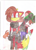 Size: 400x550 | Tagged: safe, artist:thunder-the-mouse, fiona fox, oc, oc:thunder dark the hedgemouse, duo, obtrusive watermark, watermark