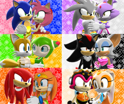 Size: 1280x1080 | Tagged: safe, artist:luvanddeathinall, amy rose, blaze the cat, charmy bee, cosmo the seedrian, cream the rabbit, knuckles the echidna, miles "tails" prower, rouge the bat, shadow the hedgehog, silver the hedgehog, sonic the hedgehog, tikal