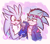 Size: 480x424 | Tagged: safe, artist:magicstormfrost, scourge the hedgehog, silver the hedgehog, cute, duo, gay, holding something, robot, shipping, silvourge