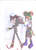 Size: 400x550 | Tagged: safe, artist:thunder-the-mouse, shadow the hedgehog, oc, oc:thunder dark the hedgemouse, duo, obtrusive watermark, traditional media, watermark