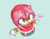 Size: 2048x1609 | Tagged: safe, artist:aaaatails, amy rose, hedgehog, amybetes, bleh, cute, female, from above, green background, lineless, looking up, simple background, solo, standing, tongue out