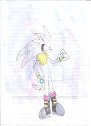 Size: 400x550 | Tagged: safe, artist:thunder-the-mouse, hedgehog, male, traditional media, venice the hedgehog