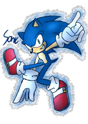 Size: 751x1063 | Tagged: safe, artist:jessicap0p, sonic the hedgehog, hedgehog, blue fur, gloves, green eyes, male, shoes, socks, solo