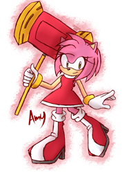 Size: 827x1170 | Tagged: safe, artist:jessicap0p, amy rose, hedgehog, boots, dress, female, gloves, green eyes, pink fur