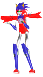 Size: 819x1458 | Tagged: safe, artist:univermangamangasimu, human, humanized, metal sonic kai, partially humanized, solo