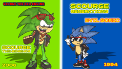 Size: 3840x2160 | Tagged: safe, artist:georgetheredengine15, scourge the hedgehog, hedgehog, anti-sonic, male