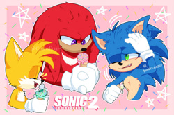 Size: 1097x728 | Tagged: safe, artist:chaoseclips, knuckles the echidna, miles "tails" prower, sonic the hedgehog