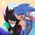 Size: 1968x1968 | Tagged: dead source, safe, artist:revvonox, shadow the hedgehog, sonic the hedgehog, 2023, abstract background, bisexual, bisexual pride, blushing, duo, fangs, gay, gay pride, heart, lidded eyes, looking at viewer, mlm pride, mouth open, pride, pride flag, shadow x sonic, shipping, signature, smile, standing, trans male, trans pride, transgender, wink