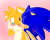 Size: 1000x800 | Tagged: dead source, safe, artist:knockknockitsknockles, miles "tails" prower, sonic the hedgehog, blushing, blushing ears, cute, duo, eyes closed, floppy ears, gay, gradient background, hand behind head, heart, kiss on cheek, looking down, one eye closed, shipping, signature, smile, sonic x tails, standing