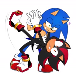 Size: 1958x1958 | Tagged: safe, artist:doriigs, shadow the hedgehog, sonic the hedgehog, 2024, gay, holding hands, shadow x sonic, shipping, simple background, white background