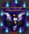 Size: 2600x3000 | Tagged: safe, artist:cyngawolf, miles "tails" prower, fanfic:dark tails unleashed, 2022, dark form, dark tails, english text, fanfiction art, fire, flame, flying, frown, glowing eyes, grey background, kitsune, simple background, solo, sonic boom (tv)