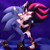 Size: 5200x5200 | Tagged: safe, artist:piowasthere, shadow the hedgehog, sonic the hedgehog, hedgehog, sonic prime, 2023, abstract background, arm fluff, chest fluff, claws, clenched teeth, duo, ear fluff, eyelashes, eyes closed, fluffy, frown, gay, hugging, looking at them, male, redraw, shadow x sonic, shipping, shoulder fluff, smile, sonic prime s3, standing