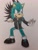 Size: 774x1032 | Tagged: safe, artist:theoneandonlycactus, oc, oc:cactus the hedgehog, hedgehog, fingerless gloves, gloves, green eyes, green fur, jacket, male, shoes, socks, solo, traditional media