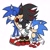 Size: 1957x1944 | Tagged: safe, artist:renae022, shadow the hedgehog, sonic the hedgehog, sonic x shadow generations, 2024, classic sonic, drink, drinking, eyes closed, gay, holding something, holding them, kiss, meme, milkshake, self paradox, shadow x sonic, shipping, simple background, standing, third wheel, trio, white background
