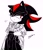 Size: 1756x2048 | Tagged: safe, artist:tamjeong_sonic, shadow the hedgehog, hedgehog, clothes, crossdressing, gloves off, korean text, limited palette, male, simple background, skirt, solo, white background
