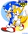 Size: 1682x2048 | Tagged: safe, artist:sopucyan, miles "tails" prower, sonic the hedgehog, 2024, abstract background, cute, duo, gay, hand on another's head, hand on hip, korean text, looking at each other, mouth open, one fang, shipping, signature, smile, sonic x tails, walking, wink