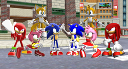 Size: 1214x658 | Tagged: safe, artist:thenewsonicchannel, knuckles the echidna, miles "tails" prower, sonic the hedgehog