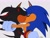 Size: 2048x1555 | Tagged: safe, artist:candyypirate, shadow the hedgehog, sonic the hedgehog, hedgehog, 2024, duo, eyes closed, flat colors, gay, grey background, holding each other, kiss, making out, male, shadow x sonic, shipping, signature, simple background, standing