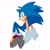 Size: 2048x2048 | Tagged: dead source, safe, artist:leithecatfish, sonic the hedgehog, 2024, looking at viewer, looking back, looking back at viewer, simple background, sitting, smile, solo, top surgery scars, trans boy sonic, trans male, transgender, white background