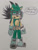 Size: 774x1032 | Tagged: dnp, safe, artist:theoneandonlycactus, oc, oc:cactus the hedgehog, hedgehog, boots, glasses, gloves, green eyes, green fur, male, solo, traditional media