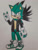 Size: 774x1032 | Tagged: dnp, safe, artist:theoneandonlycactus, oc, oc:cactus the hedgehog, hedgehog, fingerless gloves, green eyes, green fur, jacket, male, shoes, socks, solo, traditional media