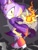 Size: 1536x2048 | Tagged: safe, artist:tamjeong_sonic, blaze the cat, abstract background, female, fire, frown, looking back, side view, solo