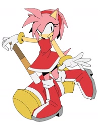 Size: 1220x1569 | Tagged: safe, artist:trizziefrizzie, amy rose, piko piko hammer